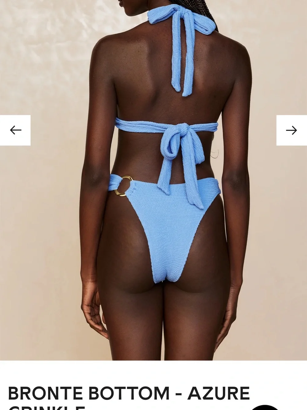Monday Swimwear Azure Crinkle Bikini Set XS/S